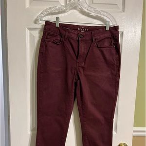 White House Black Market - Wine Skinny Jeans - Size 8